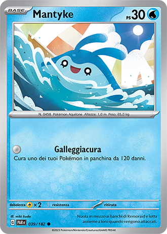 Mantyke 039/182 - ITA - Near Mint - Scarlatto e Violetto - Paradosso Temporale - Carta Pokemon