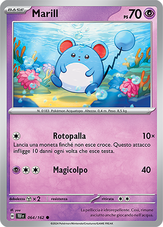 Marill 064/162 - ITA - Near Mint - Scarlatto e Violetto - CronoForze - Carta Pokemon