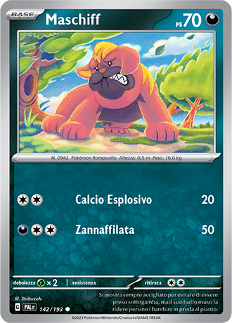 Maschiff 142/193 - ITA - Near Mint - Scarlatto e Violetto - Evoluzioni a Paldea - Carta Pokemon