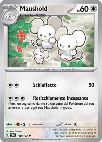 Maushold 168/193 - ITA - Near Mint - Scarlatto e Violetto - Evoluzioni a Paldea - Carta Pokemon