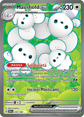 Maushold-ex 233/182 Full Art - ITA - Near Mint - Scarlatto e Violetto - Paradosso Temporale - Carta Pokemon