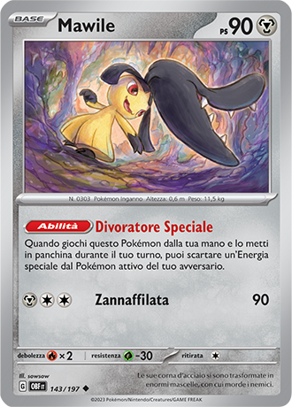 Mawile 143/197 - ITA - Near Mint - Scarlatto e Violetto - Ossidiana Infuocata - Carta Pokemon