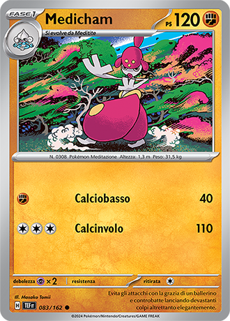 Medicham 083/162 Reverse Holo - ITA - Near Mint - Scarlatto e Violetto - CronoForze - Carta Pokemon