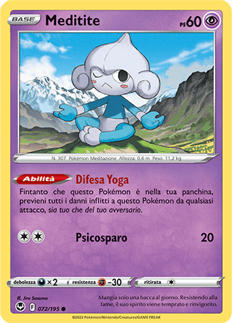 Meditite 072/195 - ITA - Near Mint - Spada e Scudo - Tempesta Argentata - Carta Pokemon