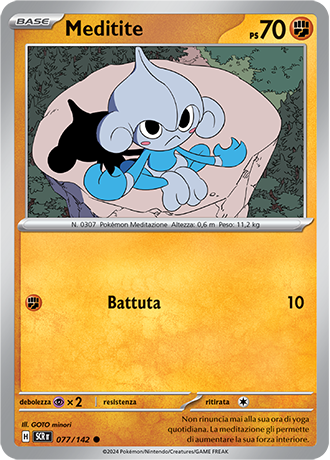 Meditite 077/142 - ITA - Near Mint - Scarlatto e Violetto - Corona Astrale - Carta Pokemon