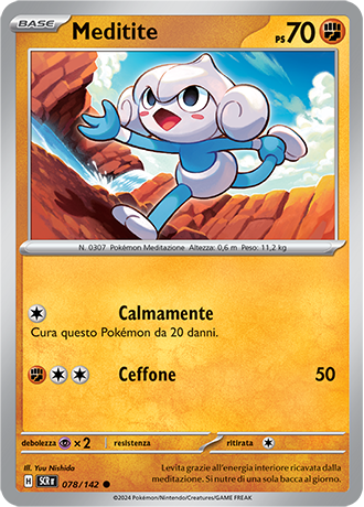 Meditite 078/142 - ITA - Near Mint - Scarlatto e Violetto - Corona Astrale - Carta Pokemon