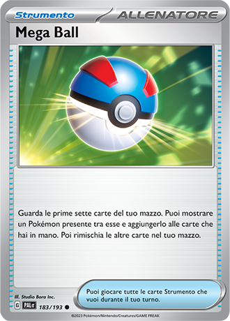 Mega Ball 183/193 - ITA - Near Mint - Scarlatto e Violetto - Evoluzioni a Paldea - Carta Pokemon