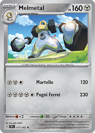 Melmetal 117/162 Holo - ITA - Near Mint - Scarlatto e Violetto - CronoForze - Carta Pokemon