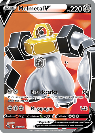 Melmetal-V 075/078 Full Art - ITA - Near Mint - Spada e Scudo - Pokemon GO - Carta Pokemon