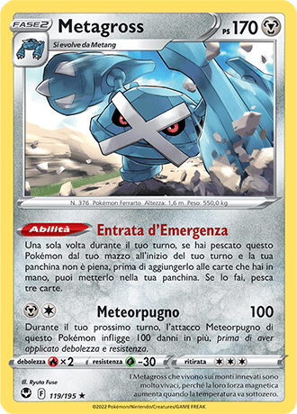 Metagross 119/195 Holo - ITA - Near Mint - Spada e Scudo - Tempesta Argentata - Carta Pokemon