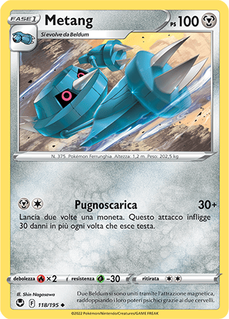 Metang 118/195 - ITA - Near Mint - Spada e Scudo - Tempesta Argentata - Carta Pokemon