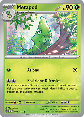 Metapod 011/165 - ITA - Near Mint - Scarlatto e Violetto - 151 - Carta Pokemon