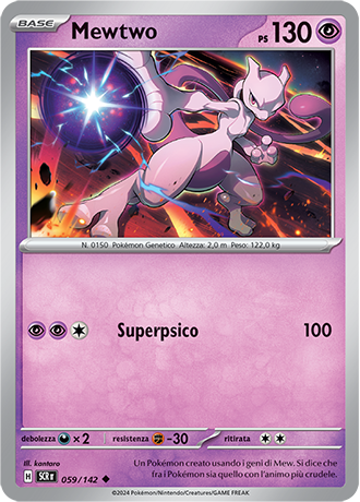 Mewtwo 059/142 - ITA - Near Mint - Scarlatto e Violetto - Corona Astrale - Carta Pokemon