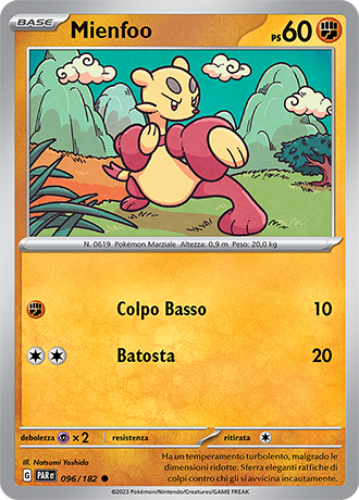 Mienfoo 096/182 - ITA - Near Mint - Scarlatto e Violetto - Paradosso Temporale - Carta Pokemon