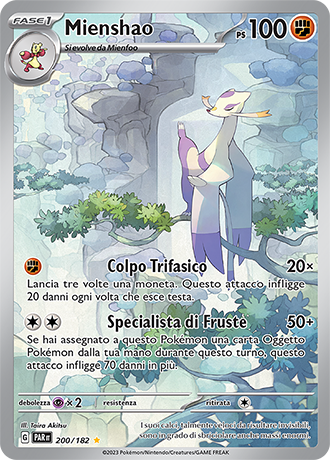 Mienshao 200/182 Illustrazione Rara - ITA - Near Mint - Scarlatto e Violetto - Paradosso Temporale - Carta Pokemon