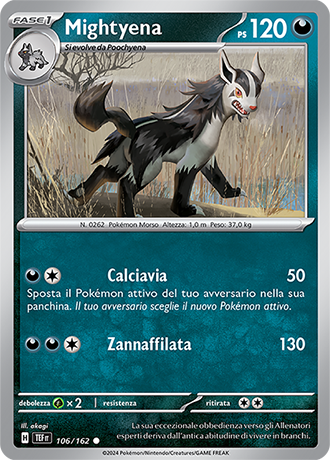 Mightyena 106/162 - ITA - Near Mint - Scarlatto e Violetto - CronoForze - Carta Pokemon