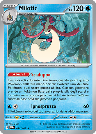 Milotic 036/182 Holo - ITA - Near Mint - Scarlatto e Violetto - Paradosso Temporale - Carta Pokemon