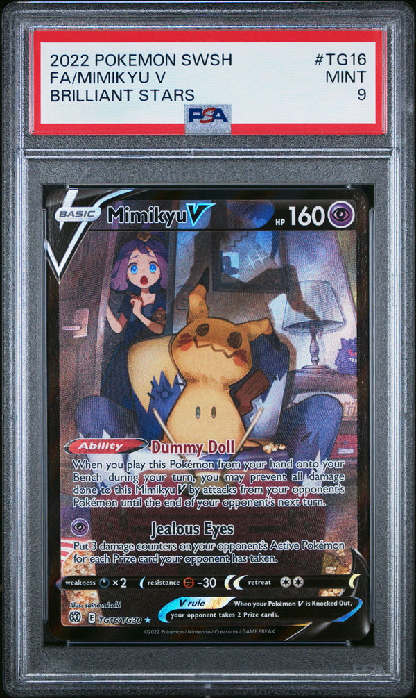 Mimikyu-V TG16/TG30 Trainer Gallery - ITA - Mint - Gradata PSA 9 - Sword and Shield - Brilliant Stars - Carta Pokemon