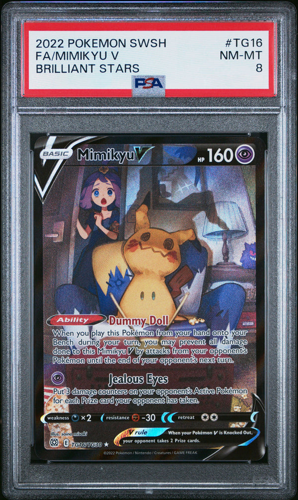 Mimikyu-V TG16/TG30 Trainer Gallery - ITA - Near Mint - Gradata PSA 8 - Sword and Shield - Brilliant Stars - Carta Pokemon