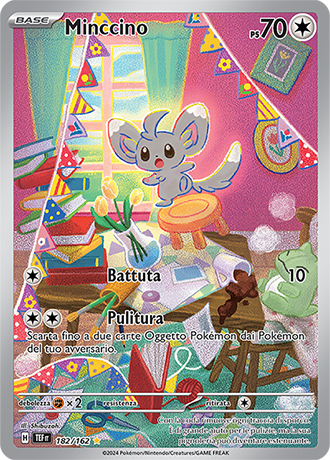 Minccino 182/162 Illustrazione Rara - ITA - Near Mint - Scarlatto e Violetto - CronoForze - Carta Pokemon