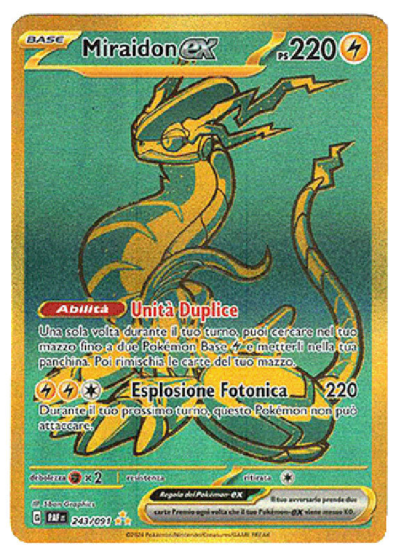 Miraidon EX 243/091 Oro Smeraldo - ITA - Near Mint - Scarlatto e Violetto - Destino di Paldea - Carta Pokemon