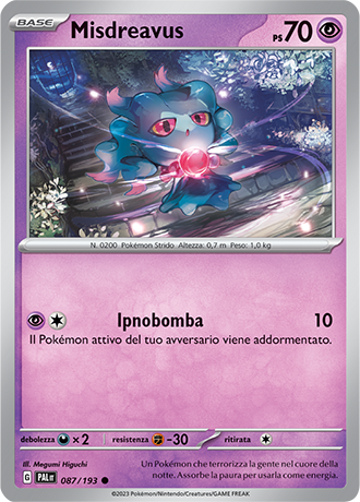 Misdreavus 087/193 Reverse Holo - ITA - Near Mint - Scarlatto e Violetto - Evoluzioni a Paldea - Carta Pokemon