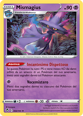 Mismagius 064/195 - ITA - Near Mint - Spada e Scudo - Tempesta Argentata - Carta Pokemon