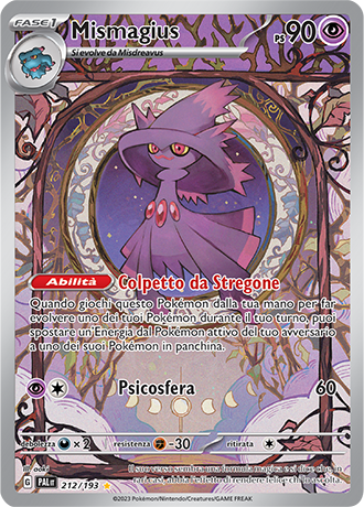 Mismagius 212/193 Illustrazione Rara - ITA - Mint - Scarlatto e Violetto - Evoluzioni a Paldea - Carta Pokemon
