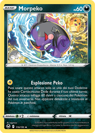 Morpeko 116/195 - ITA - Near Mint - Spada e Scudo - Tempesta Argentata - Carta Pokemon