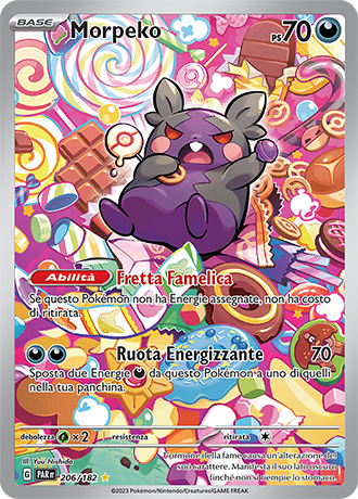 Morpeko 206/182 Illustrazione Rara - ITA - Near Mint - Scarlatto e Violetto - Paradosso Temporale - Carta Pokemon