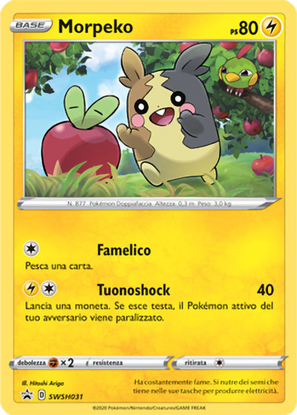 Morpeko SWSH031 Holo - ITA - Near Mint - Promo Spada e Scudo - Carta Pokemon