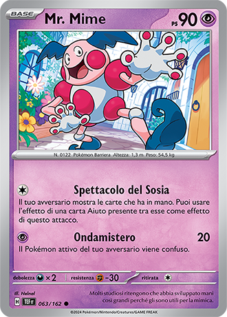 Mr. Mime 063/162 - ITA - Near Mint - Scarlatto e Violetto - CronoForze - Carta Pokemon