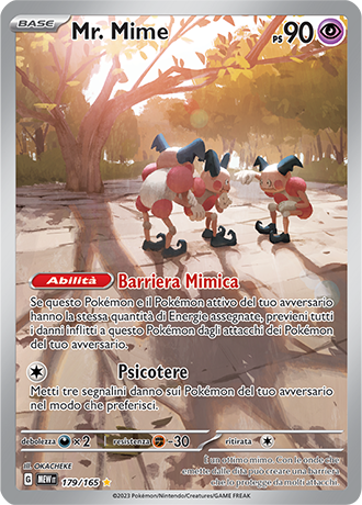 Mr. Mime 179/165 Illustrazione Rara - ITA - Near Mint - Scarlatto e Violetto - 151 - Carta Pokemon