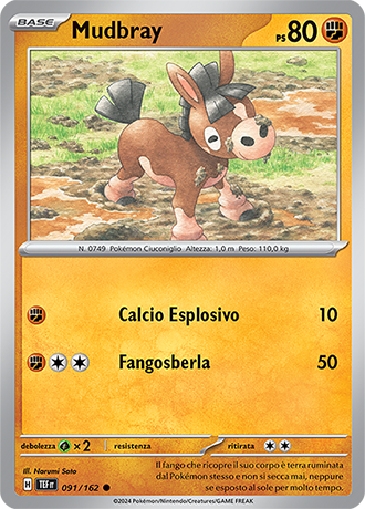 Mudbray 091/162 - ITA - Near Mint - Scarlatto e Violetto - CronoForze - Carta Pokemon