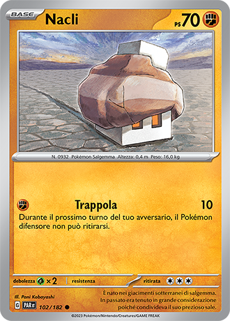 Nacli 102/182 - ITA - Near Mint - Scarlatto e Violetto - Paradosso Temporale - Carta Pokemon