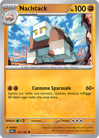 Naclstack 122/193 Reverse Holo - ITA - Near Mint - Scarlatto e Violetto - Evoluzioni a Paldea - Carta Pokemon