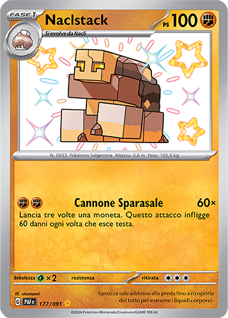 Naclstack Shiny 177/091 - ITA - Near Mint - Scarlatto e Violetto - Destino di Paldea - Carta Pokemon