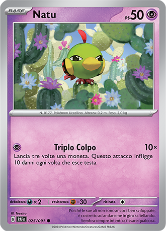 Natu 025/091 - ITA - Near Mint - Scarlatto e Violetto - Destino di Paldea - Carta Pokemon