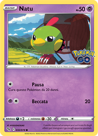 Natu 032/078 - ITA - Near Mint - Spada e Scudo - Pokemon GO - Carta Pokemon