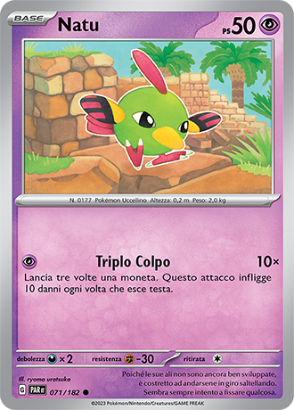 Natu 071/182 - ITA - Near Mint - Scarlatto e Violetto - Paradosso Temporale - Carta Pokemon