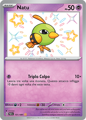 Natu Shiny 151/091 - ITA - Near Mint - Scarlatto e Violetto - Destino di Paldea - Carta Pokemon