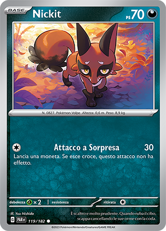 Nickit 119/182 - ITA - Near Mint - Scarlatto e Violetto - Paradosso Temporale - Carta Pokemon