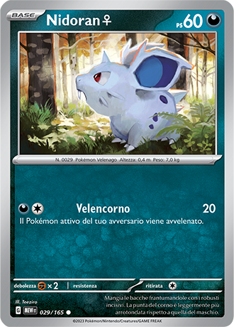 Nidoran Femmina 029/165 - ITA - Near Mint - Scarlatto e Violetto - 151 - Carta Pokemon