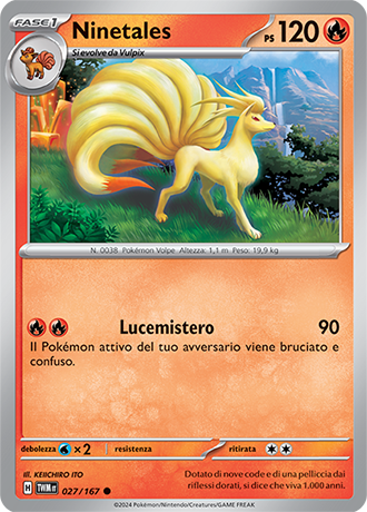 Ninetales 027/167 Comune - ITA - Near Mint - Scarlatto e Violetto - Crepuscolo Mascherato - Carta Pokemon