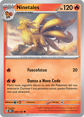 Ninetales 029/197 - ITA - Near Mint - Scarlatto e Violetto - Ossidiana Infuocata - Carta Pokemon