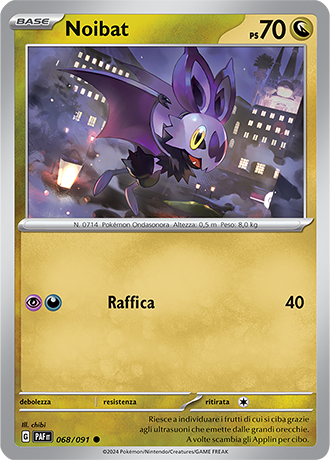 Noibat 068/091 Reverse Holo - ITA - Near Mint - Scarlatto e Violetto - Destino di Paldea - Carta Pokemon