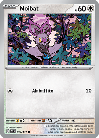 Noibat 090/131 Reverse Holo Masterball - ITA - Near Mint - Scarlatto e Violetto - Evoluzioni Prismatiche - Carta Pokemon