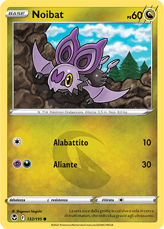 Noibat 132/195 - ITA - Near Mint - Spada e Scudo - Tempesta Argentata - Carta Pokemon