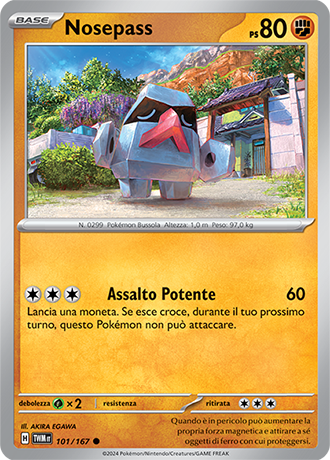 Nosepass 101/167 Comune - ITA - Near Mint - Scarlatto e Violetto - Crepuscolo Mascherato - Carta Pokemon