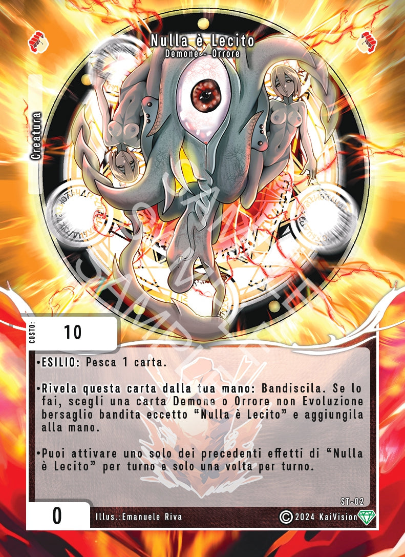 Nulla é Lecito ST - 02 Collector Grid Foil Extended Art - 1a Edizione - ITA - Near Mint - Serie Torneo - Carta Creatures of Exo